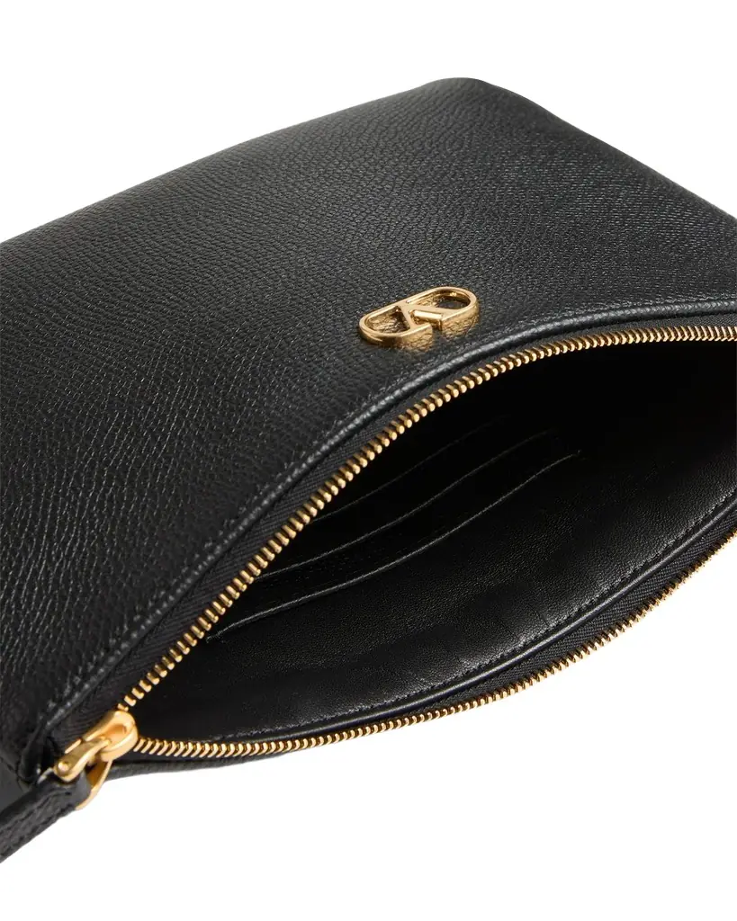 Valentino Garavani VLOGO Medium Leather Flat Pouch Bag