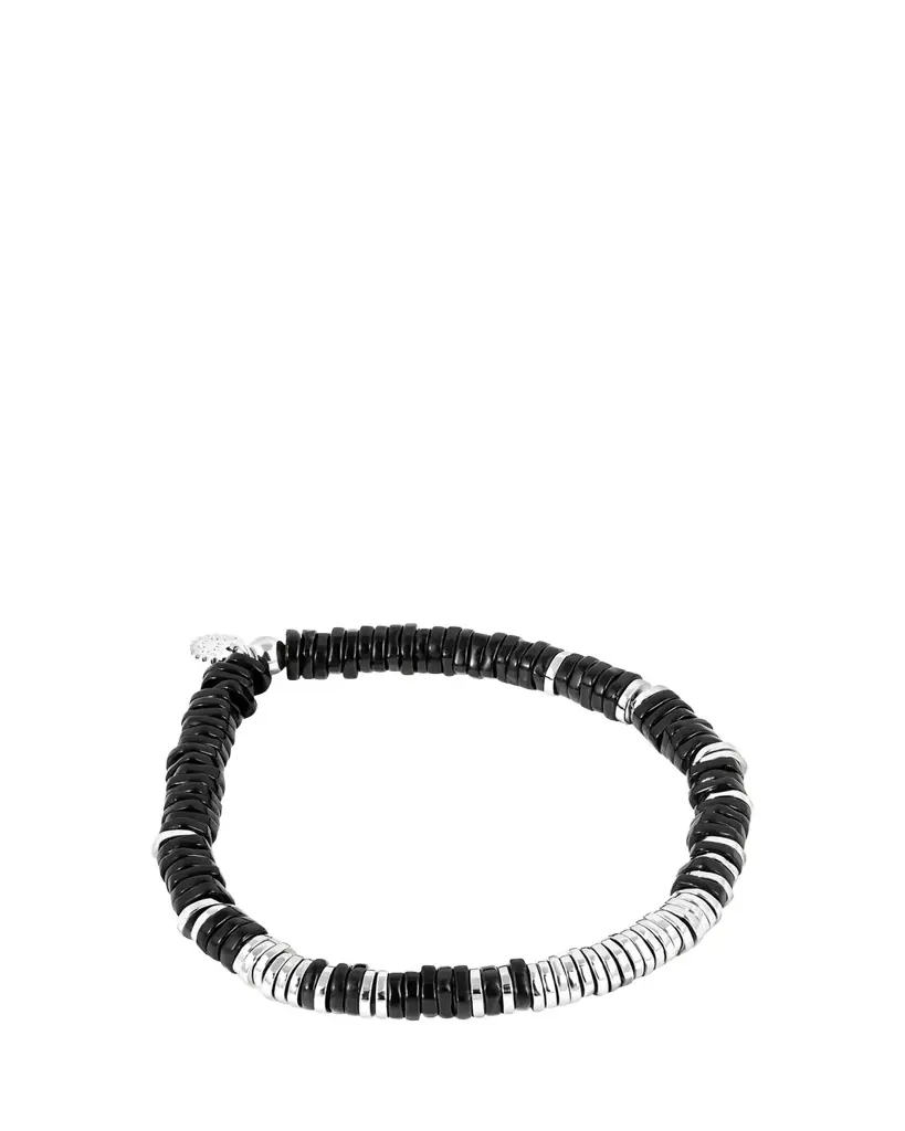 Tateossian Men's Silver and Agate Constellation Beaded Bracelet
