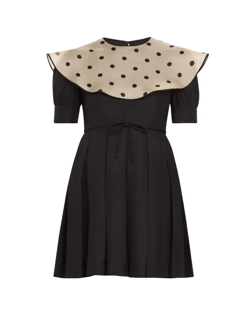 Valentino Garavani Sheer Polka Dot Neckline Mini Dress
