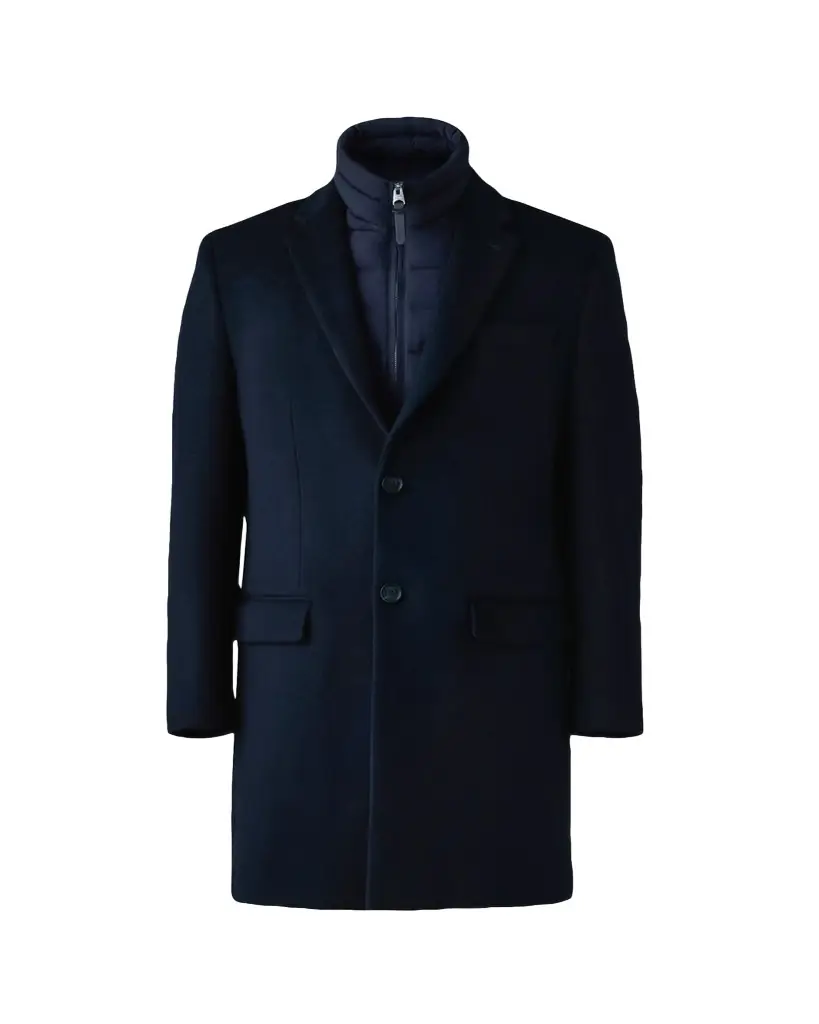 Mackage Men's Skai-SLB 3-in-1 Wool Overcoat with Removable Down Liner