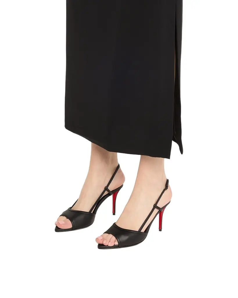 Christian Louboutin 80mm Miss Z Leather Slingback Sandals