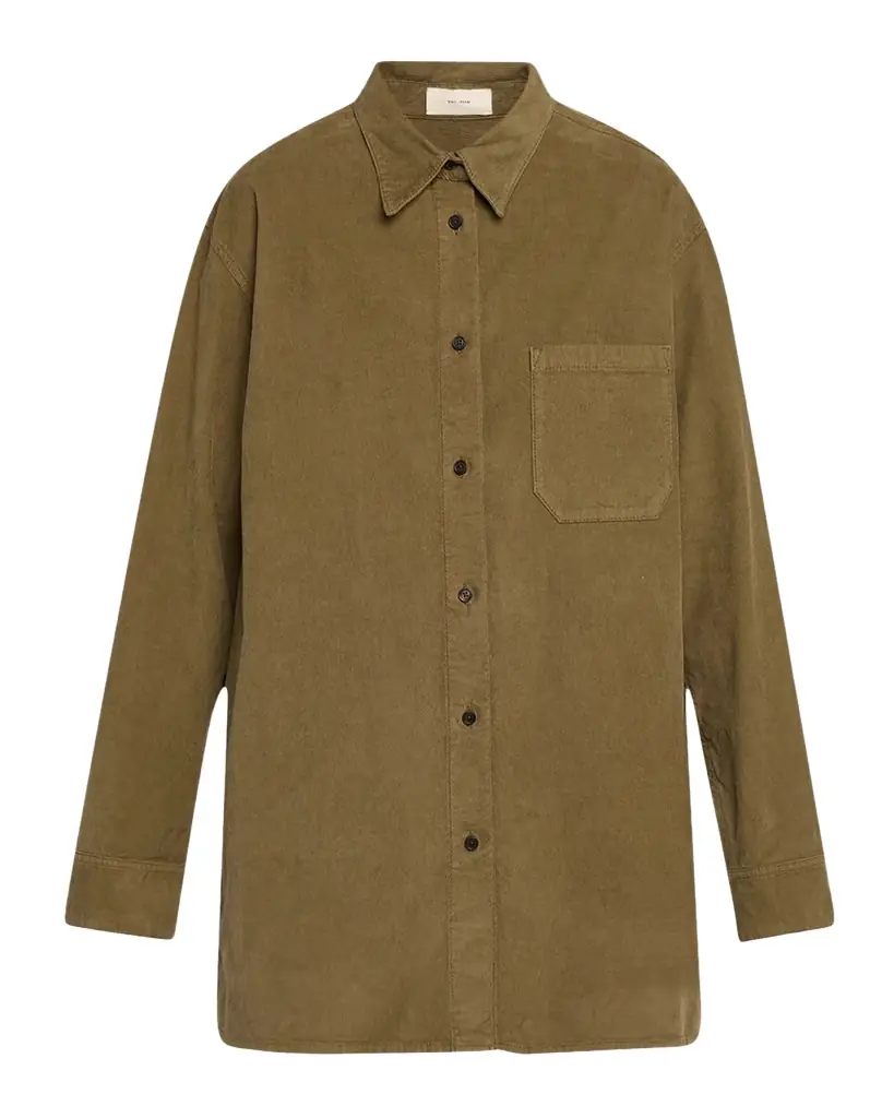 THE ROW Idro Corduroy Collared Shirt