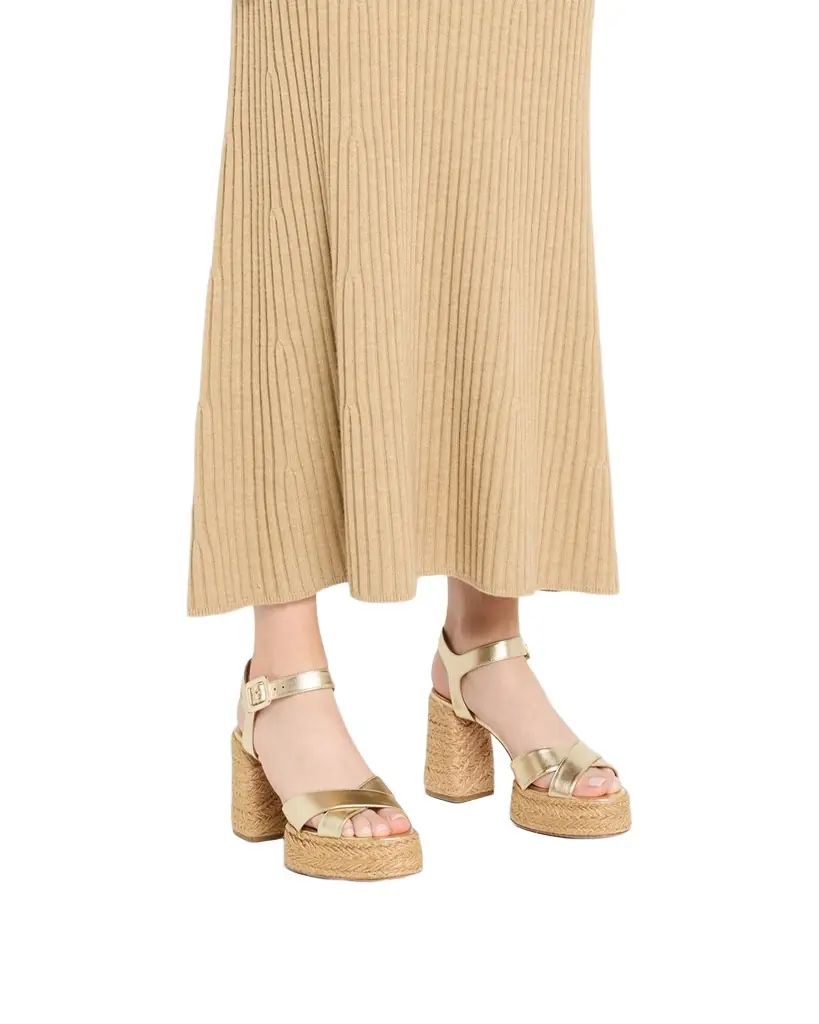 Christian Louboutin 70mm Calakala Metallic Crisscross Platform Sandals