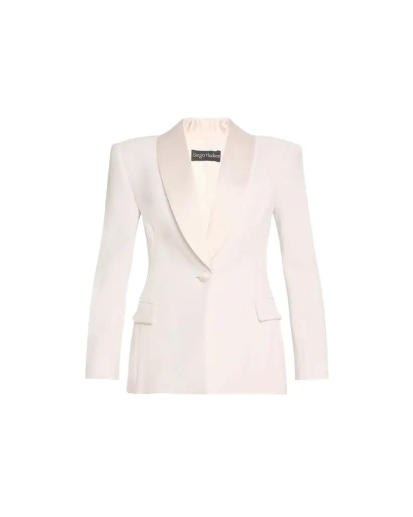Sergio Hudson Satin Shawl Lapel One-Button Blazer