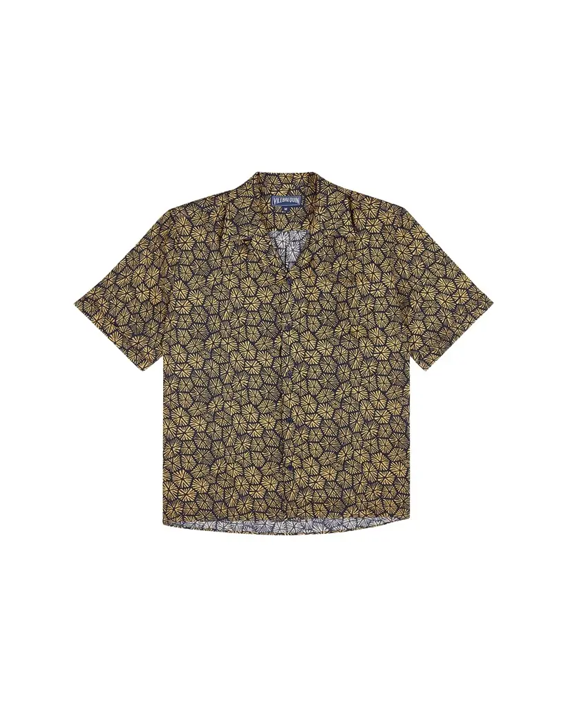 Vilebrequin Men's Linen Flower-Print Camp Shirt