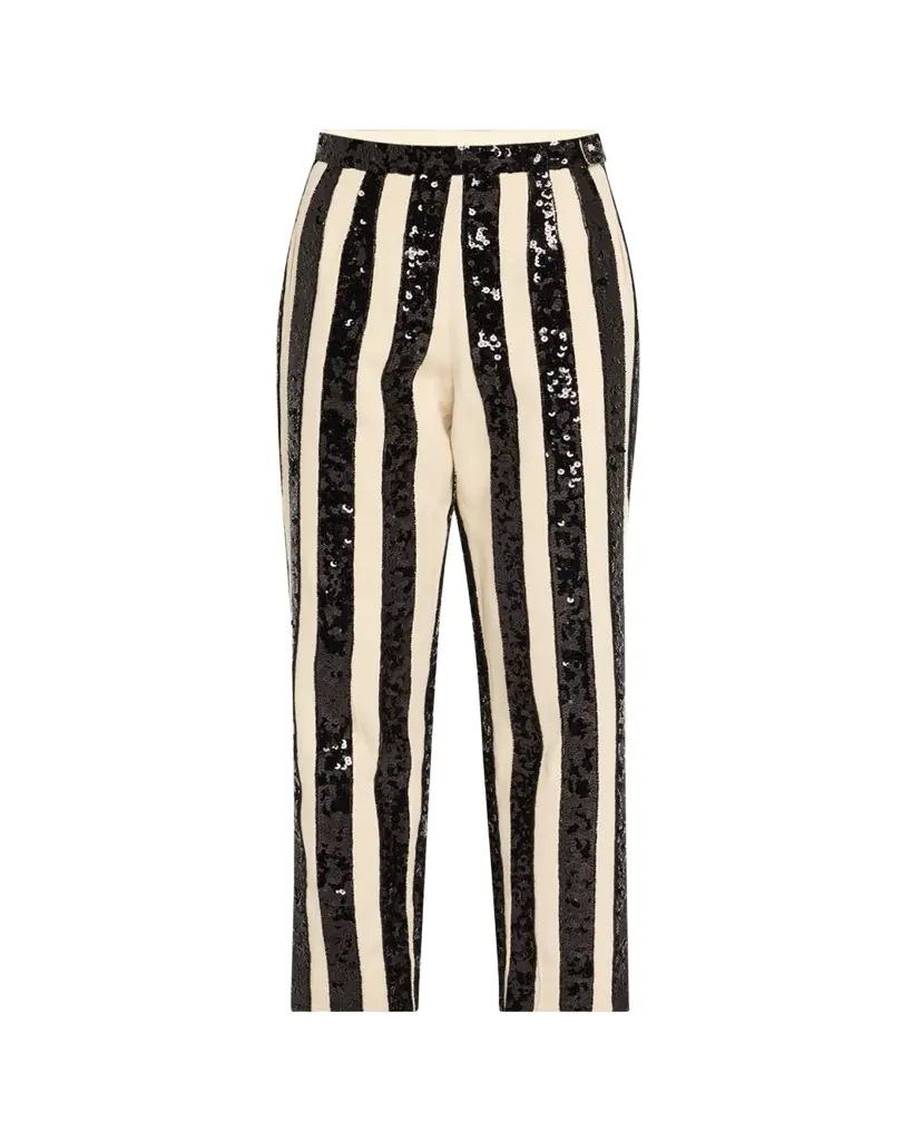 Bode Grandstand Hall Stripe Sequined Trousers