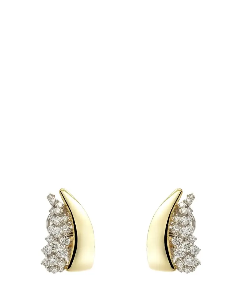 Yeprem 18K Yellow and White Gold Diamond Earring, Single