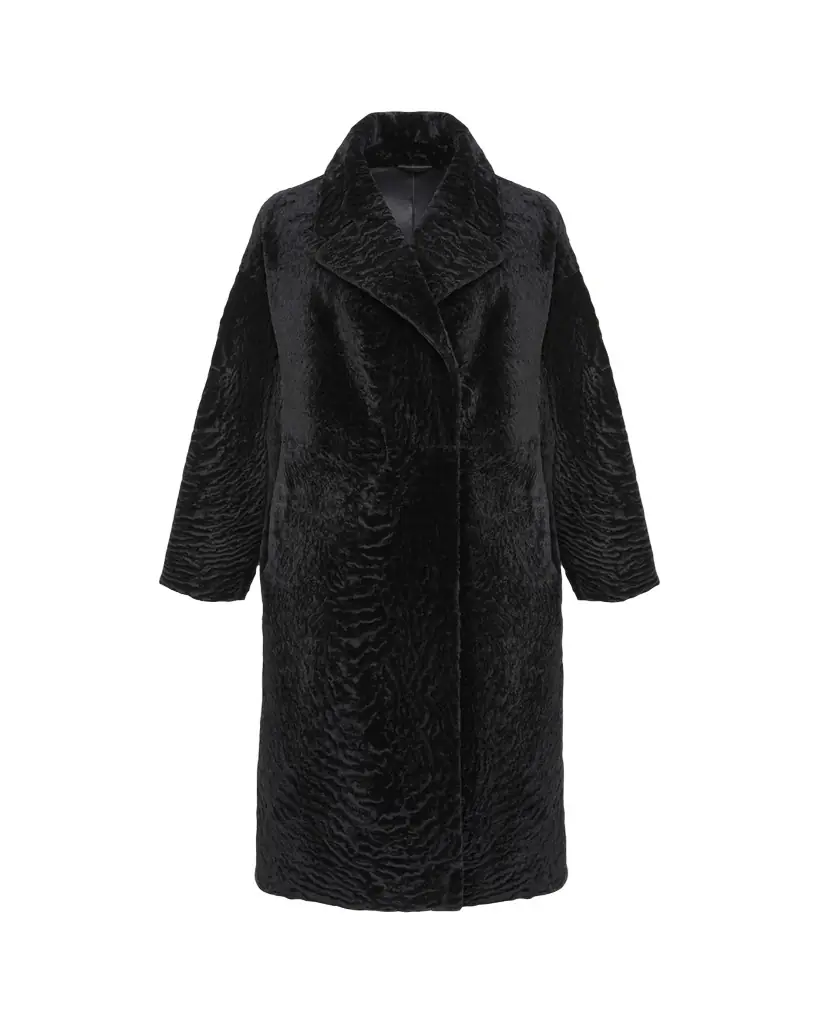 Gorski Reversible Textured Shearling Lamb Coat