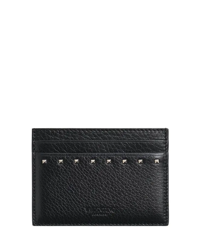 Valentino Garavani Men's Leather Rockstud Card Holder