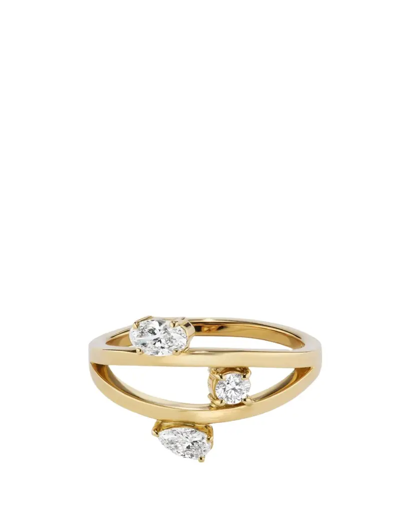 Aaryah 18K Yellow Gold Natural Diamond Cosmo Ring, Size