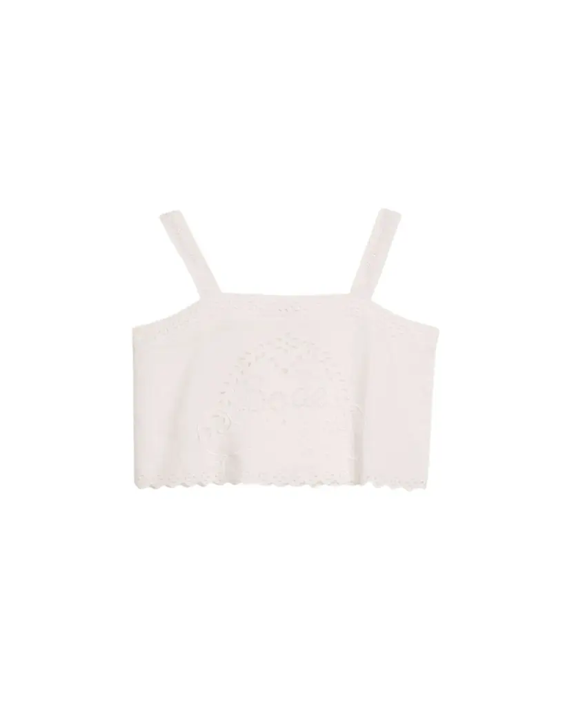 Bode Belvoir Broderie Anglaise Lace Tank Top