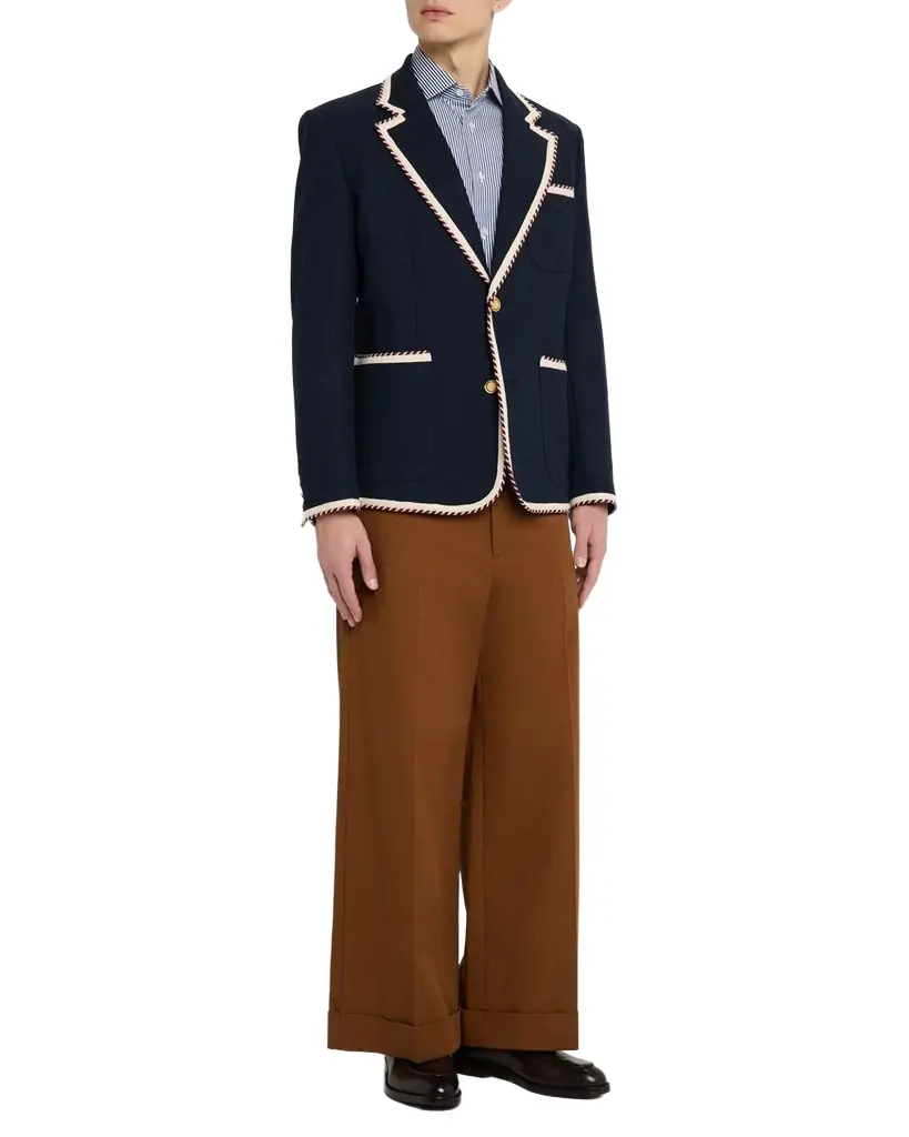 Valentino Garavani Men's VLogo Contrast-Trim Blazer