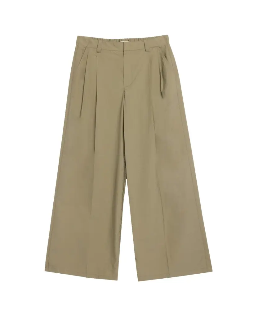 Brunello Cucinelli Techno Cotton Poplin Pleated Wide-Leg Sartorial Pants