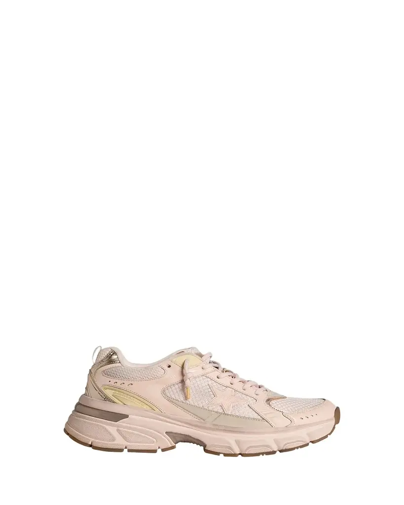 Golden Goose Lightstar Net Mixed Leather Runner Sneakers