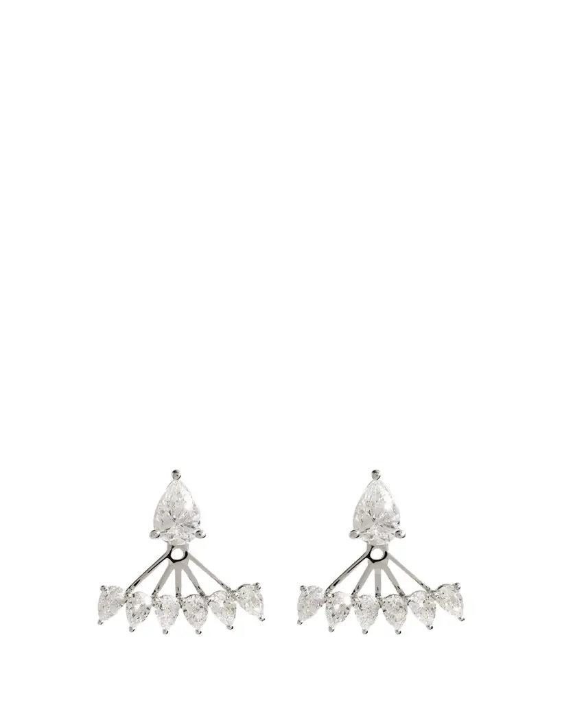 Kendall Row 14K White Gold Pear Lab Grown Diamond Earring Jackets