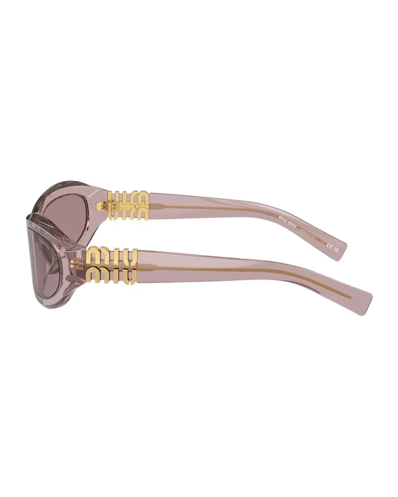 Miu Miu 14ZSF Logo Oval Acetate Sunglasses