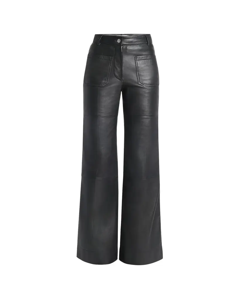 Victoria Beckham Alina Flared Leather Trousers