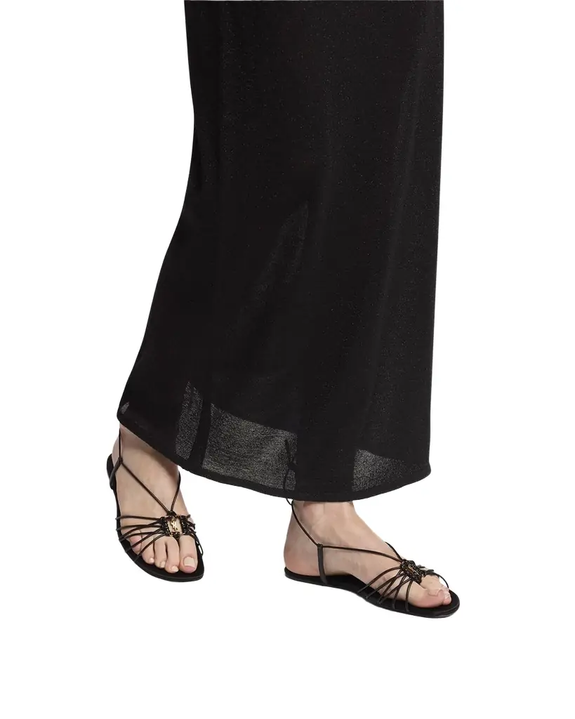 Saint Laurent Babylone Strappy YSL Ankle-Tie Sandals