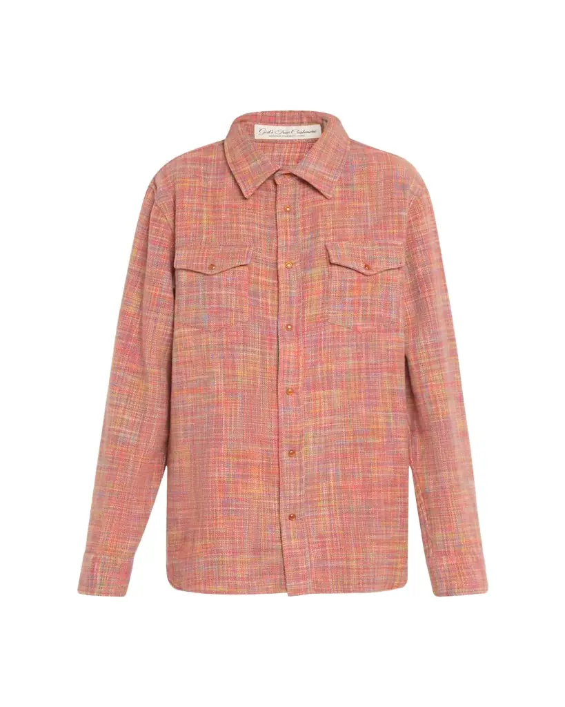 God's True Cashmere Flower Space Dye Tartan Cashmere Shirt Jacket