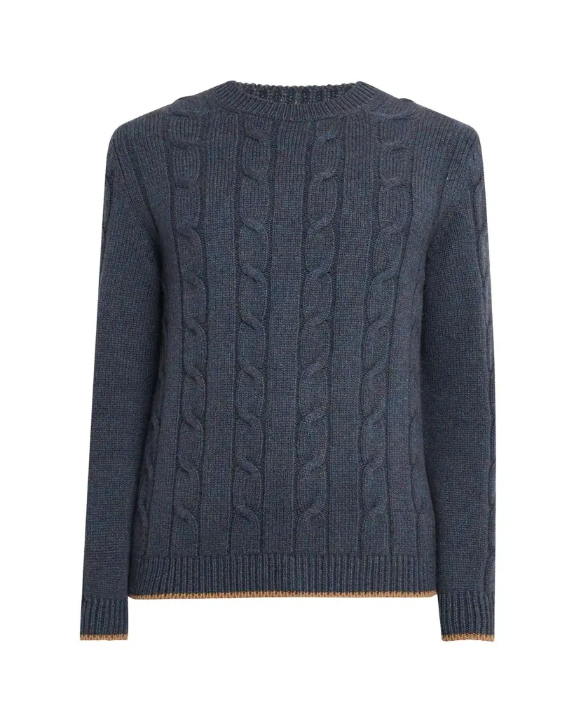 Bergdorf Goodman Men's Cashmere Cable Crewneck Sweater