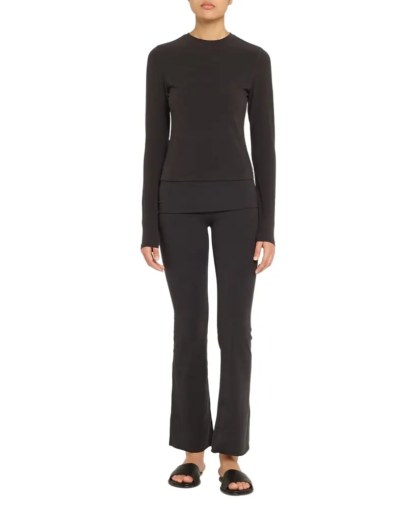SKIMS Cotton Jersey Foldover Flare-Leg Pants