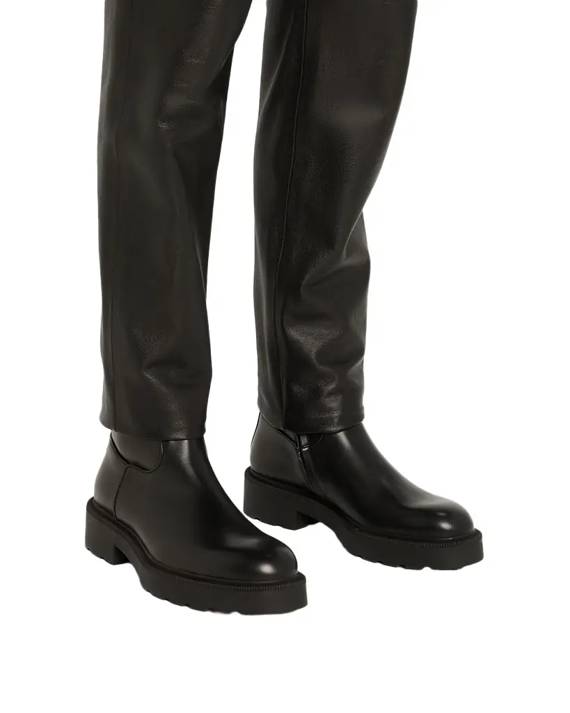THE ROW Leather Short Moto Boots