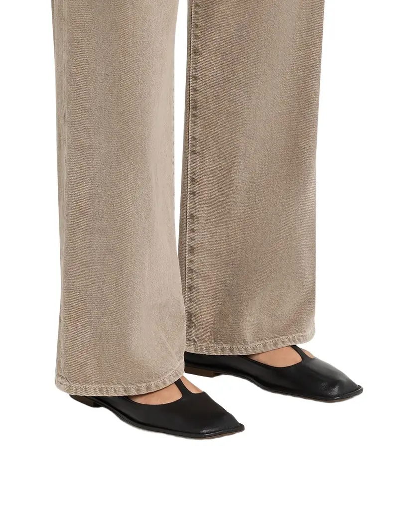 THE ROW Leather T-Strap Ballerina Flats