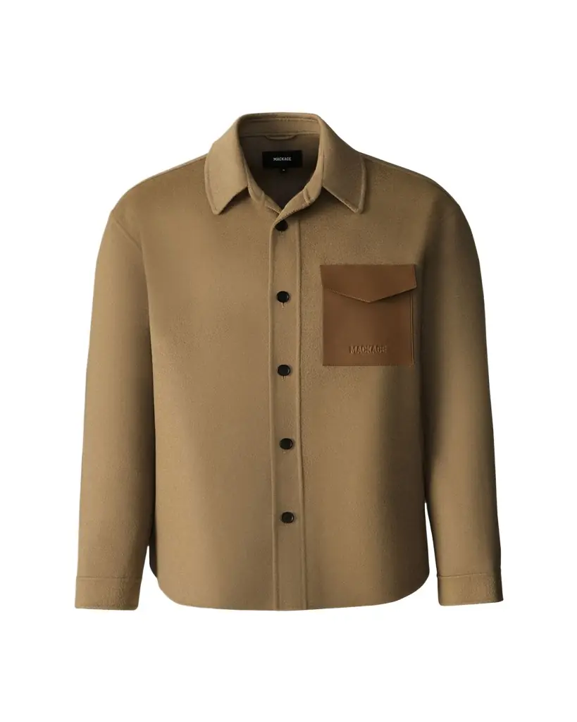 Mackage Men's Emmanuel Double-Face Wool Overshirt
