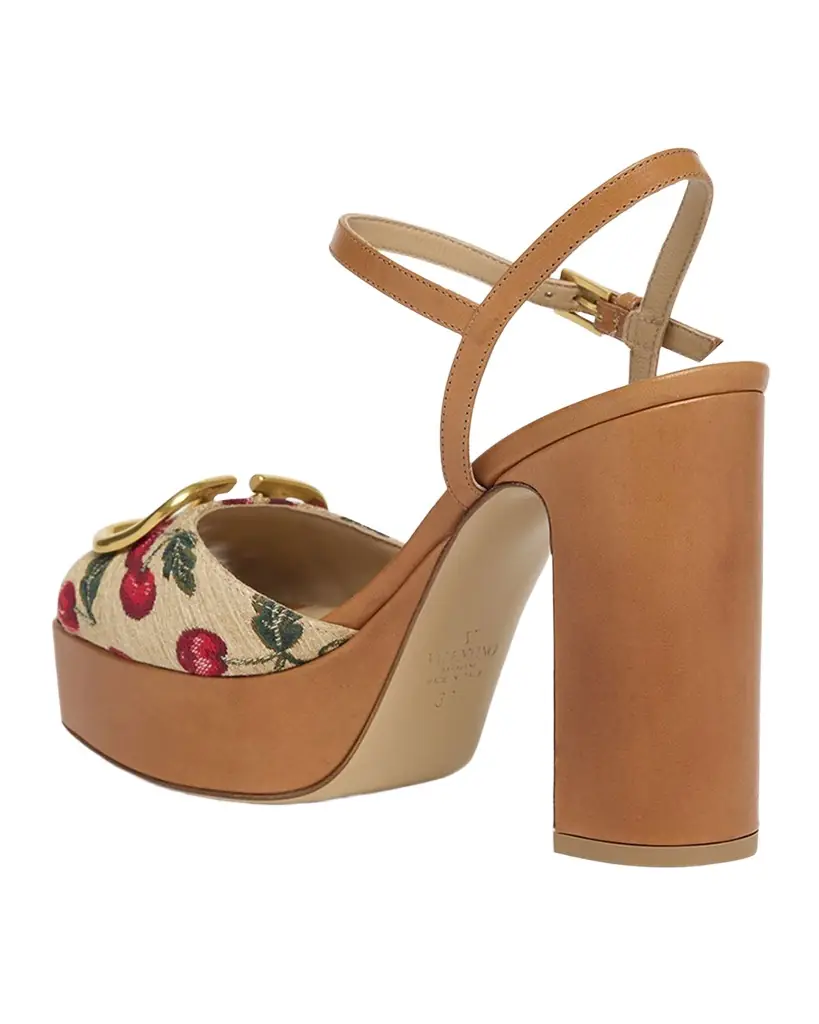 Valentino Garavani VLogo Cherry Ankle-Strap Platform Sandals