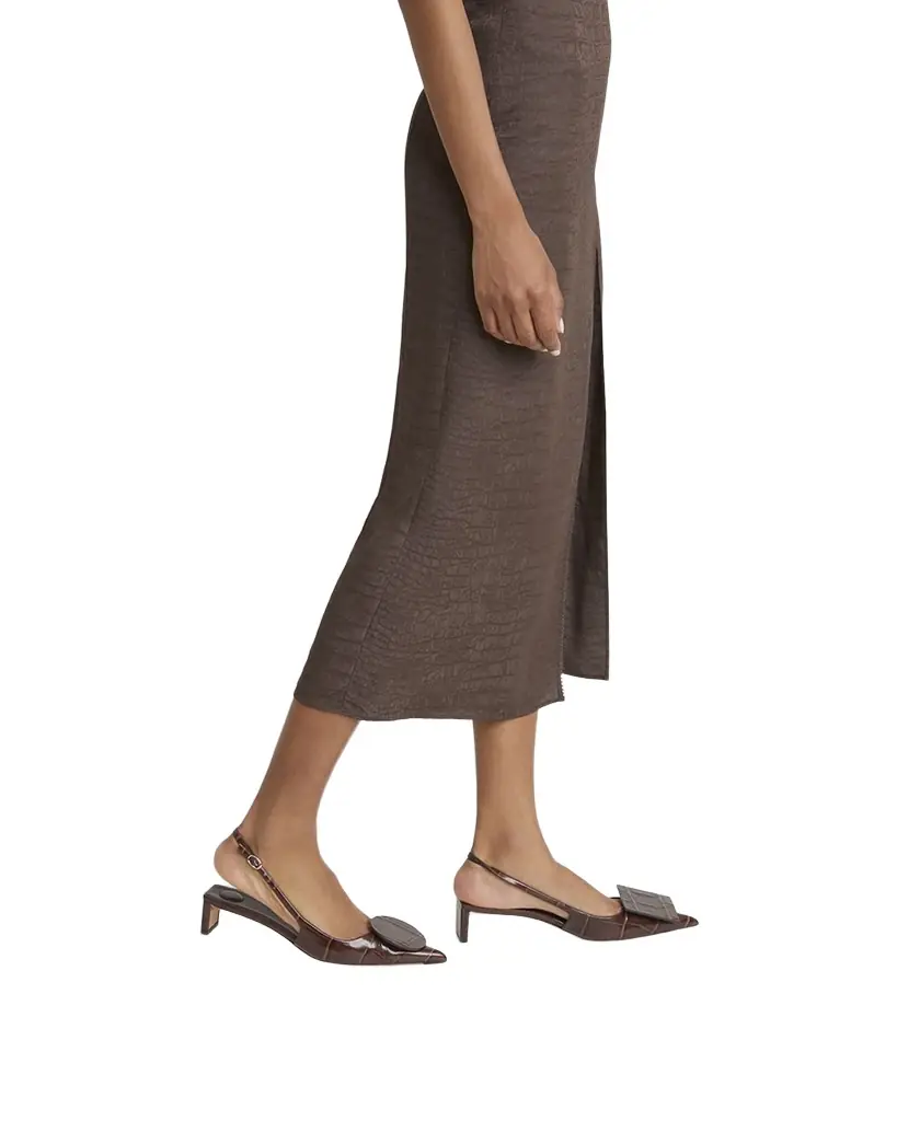 Jacquemus Croc-Embossed Leather Slingback Pumps