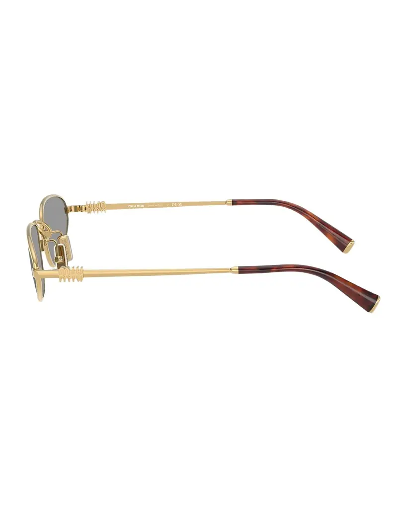 Miu Miu Logo Metal Oval Sunglasses