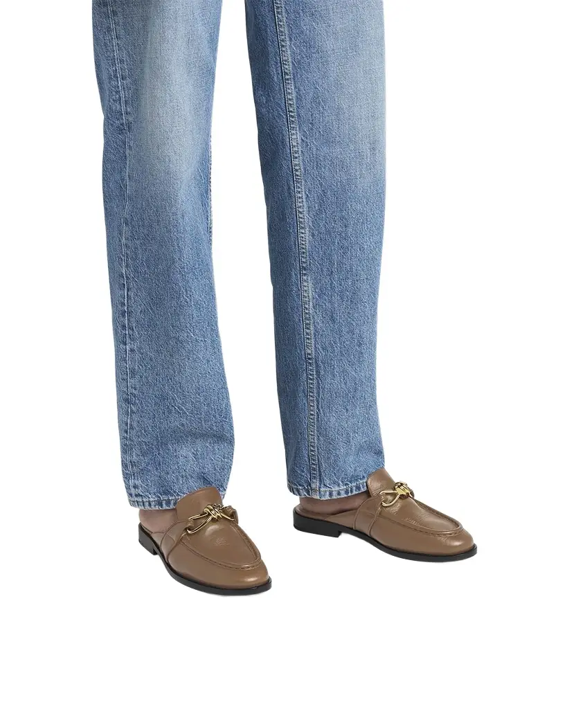 Bottega Veneta Astaire Knot Leather Loafer Mules
