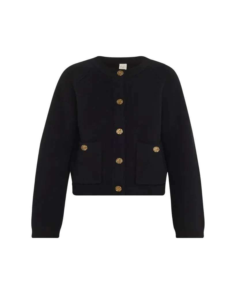 Toteme Hammered Button Wool Cashmere Cardigan