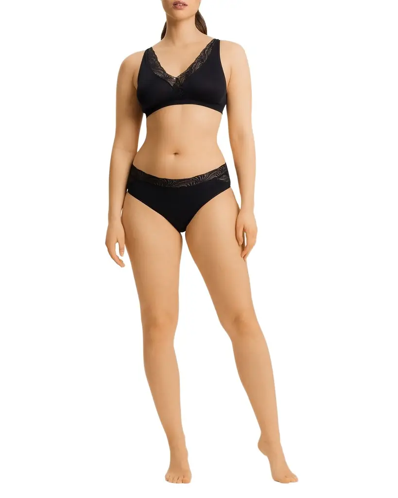 Hanro Cotton Delight Lace-Trim High-Cut Briefs