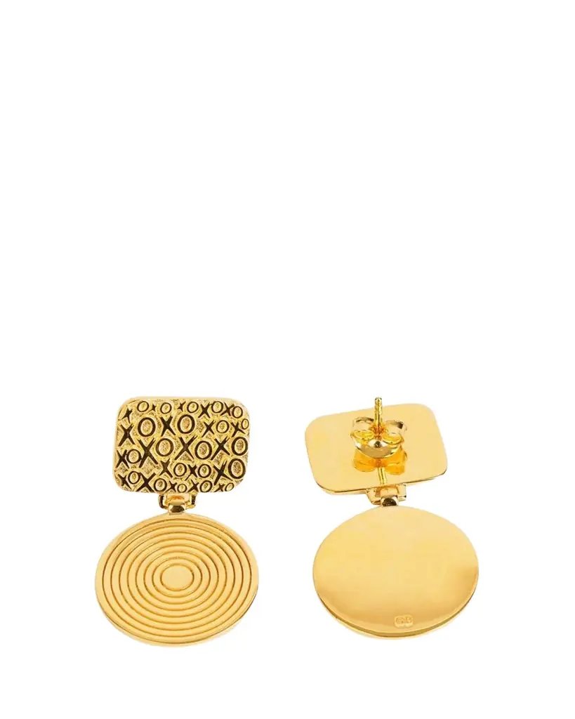 Gwen Beloti XO Drop Disk Earrings