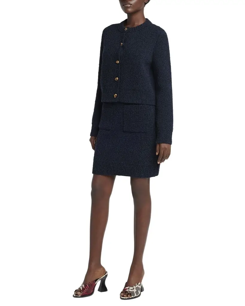 Bottega Veneta Front-Pockets Boucle Mini Skirt