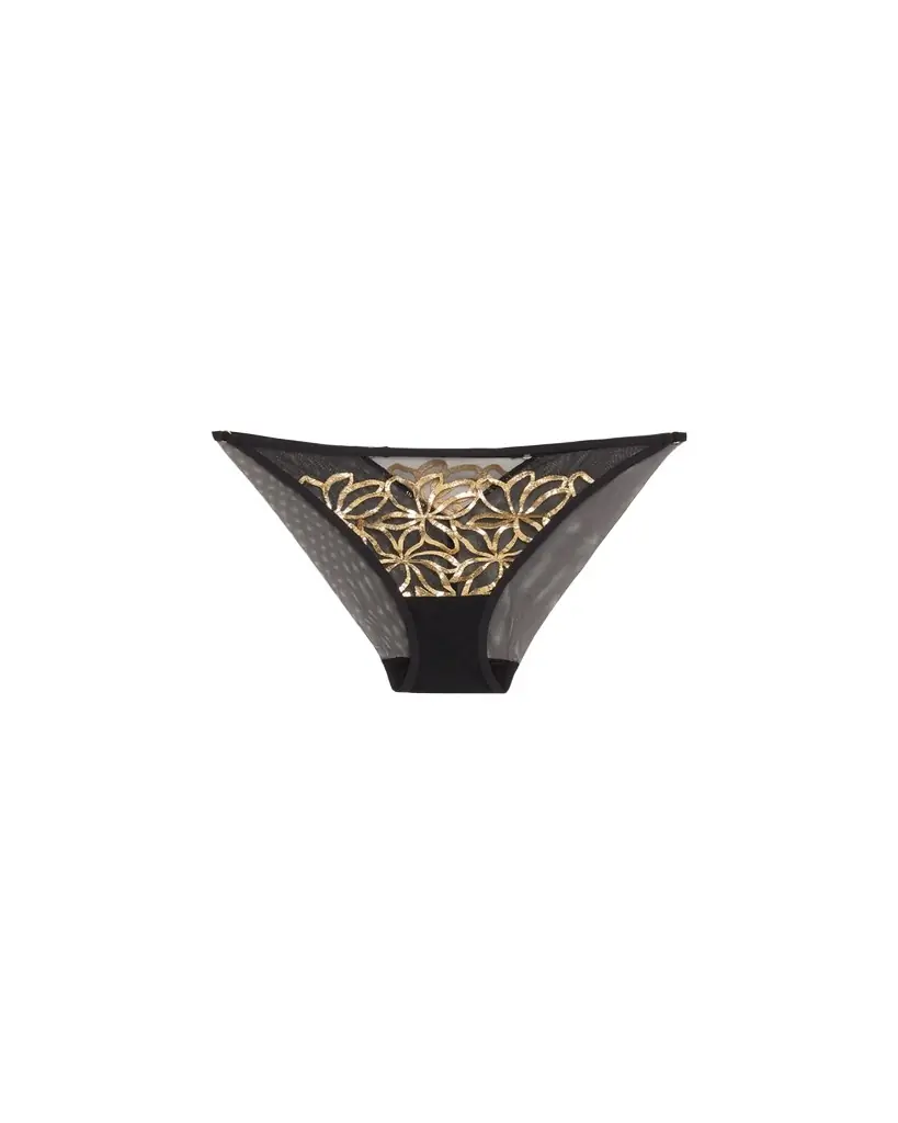 Lise Charmel Eclats D'Or Metallic Embroidered Italian Briefs