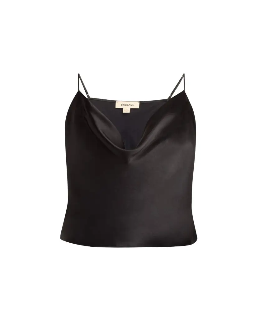 L'Agence Calista Cowl-Neck Silk Camisole