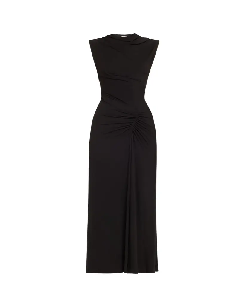 SIMKHAI Acacia Sleeveless Gathered Midi Dress