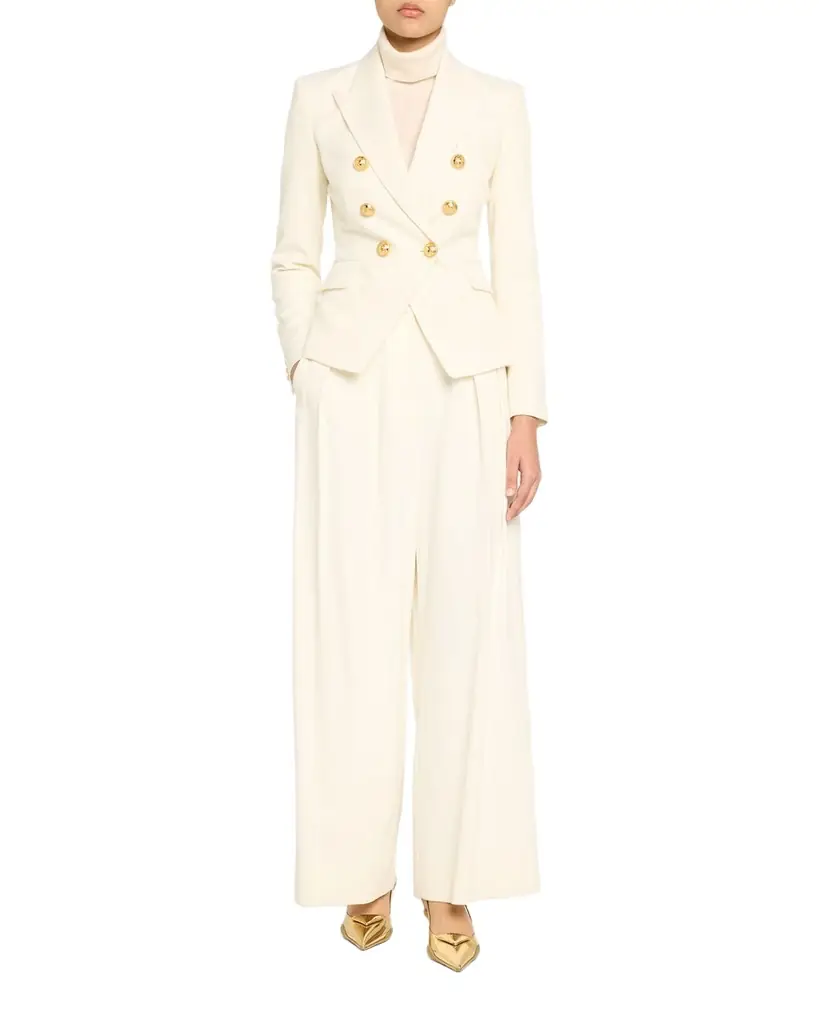 Balmain Classic Double-Breasted Fitted Wool Jacket