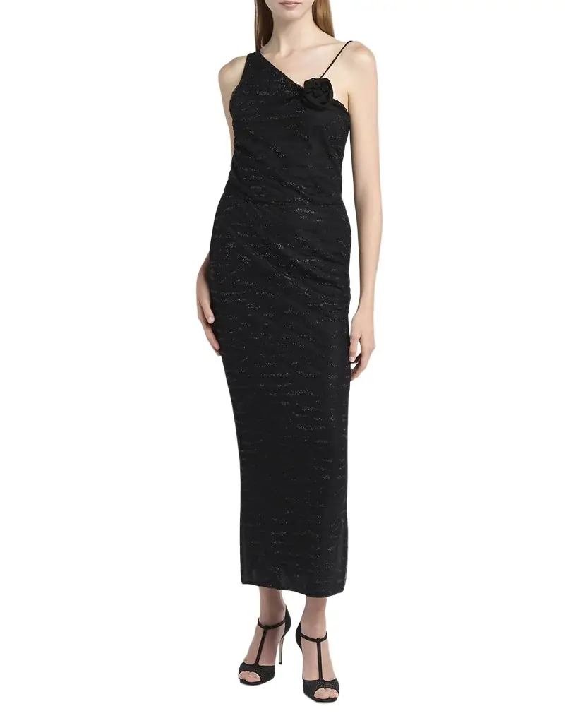 Giorgio Armani Embellished Rose One-Shoulder Gown