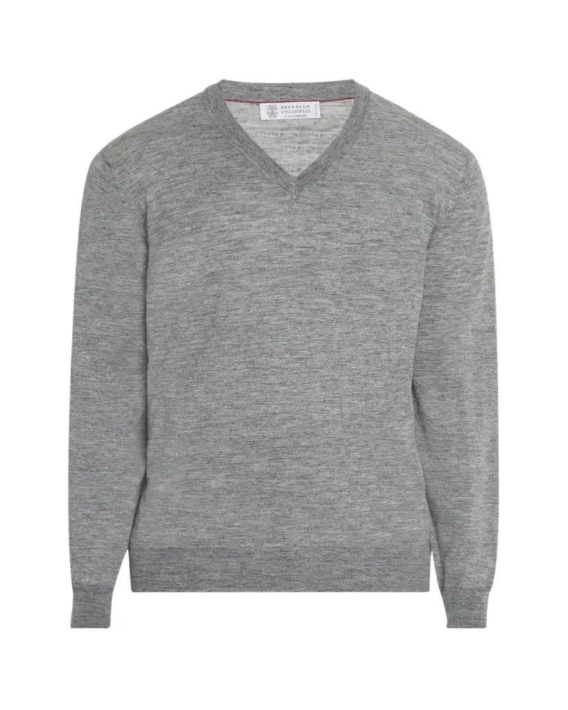 Brunello Cucinelli Men's Cashmere-Blend V-Neck Sweater