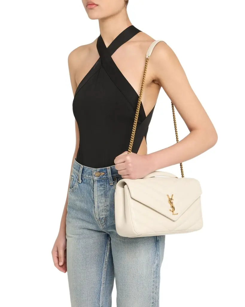 Saint Laurent Loulou Medium YSL Chain Shoulder Bag in Quilted Leather