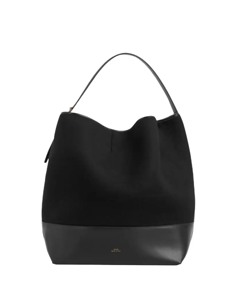 Toteme Belted Wool & Leather Tote Bag