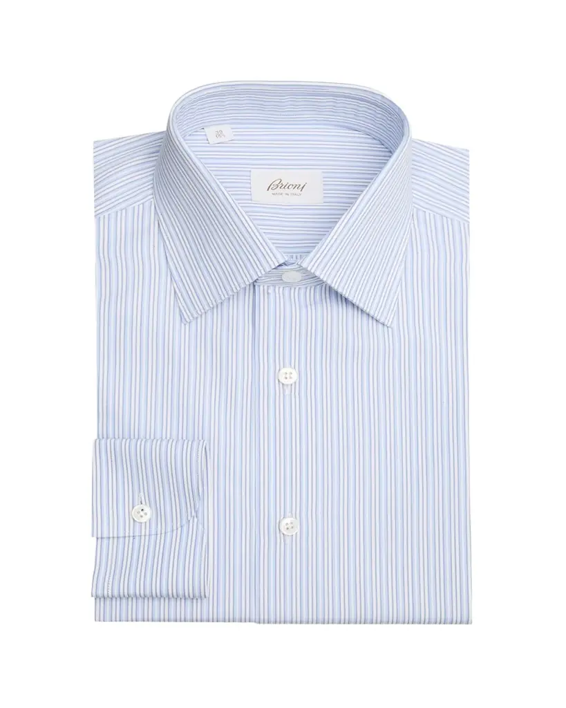 Brioni Men's Cotton Multi-Stripe Dress Shirt