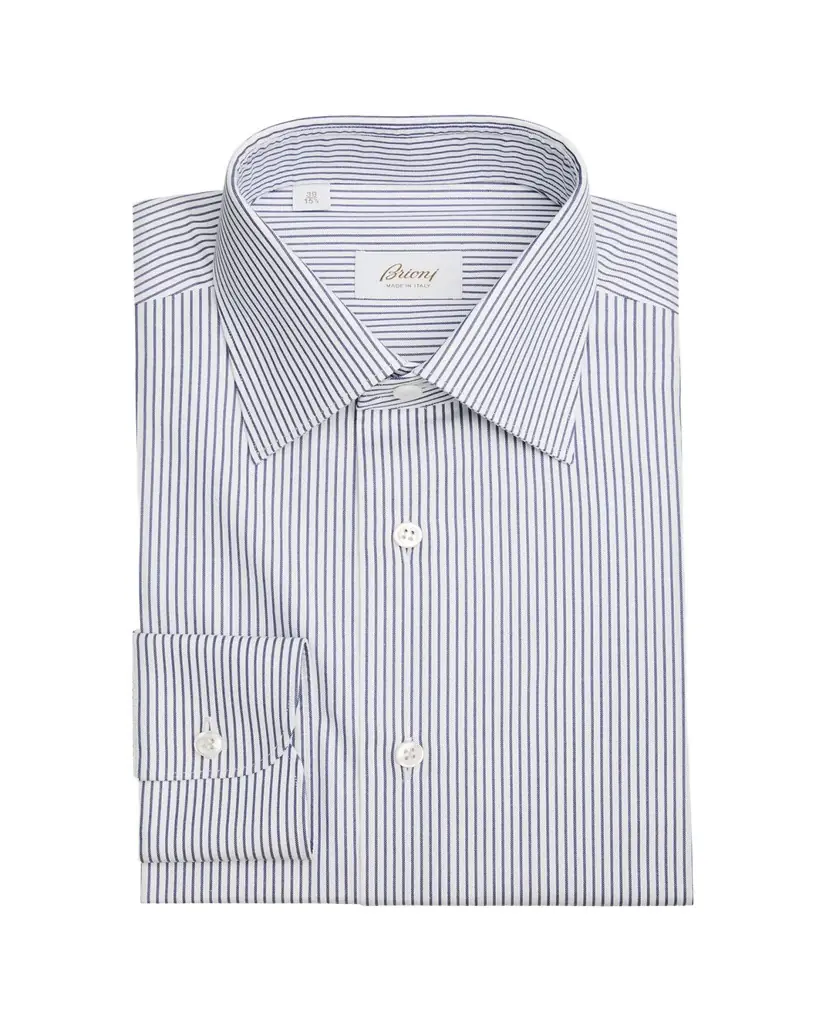Brioni Men's Cotton Stripe Dress Shirt