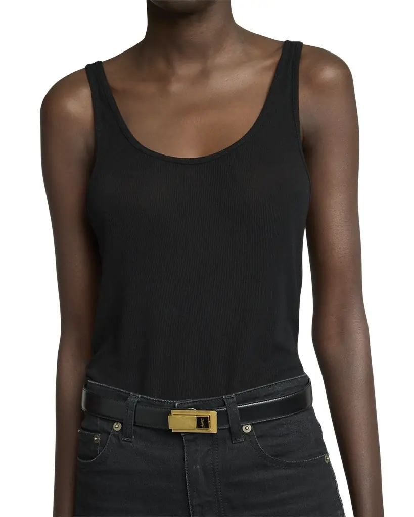 Saint Laurent YSL Skinny Leather Belt