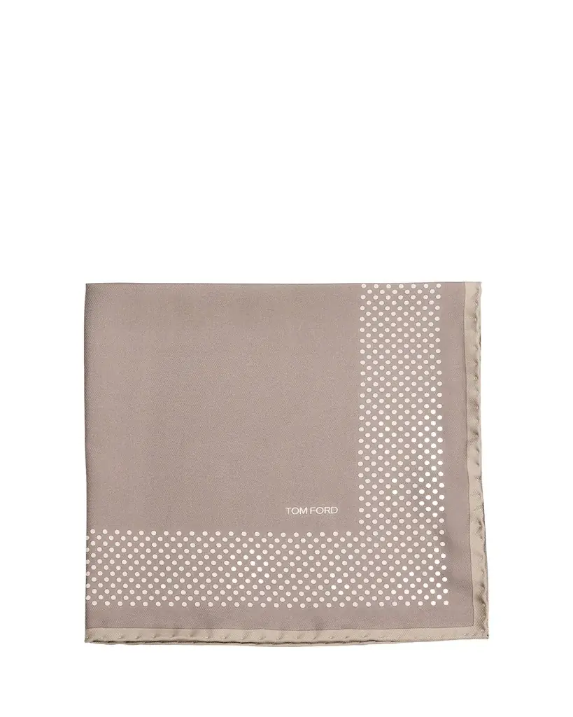 TOM FORD Men's Polka Dot Mulberry Silk Pocket Square