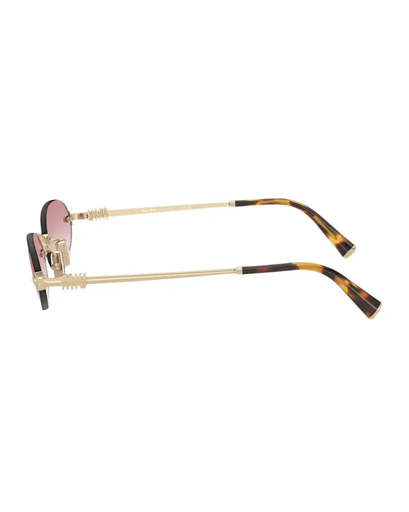 Miu Miu Logo Metal Oval Sunglasses