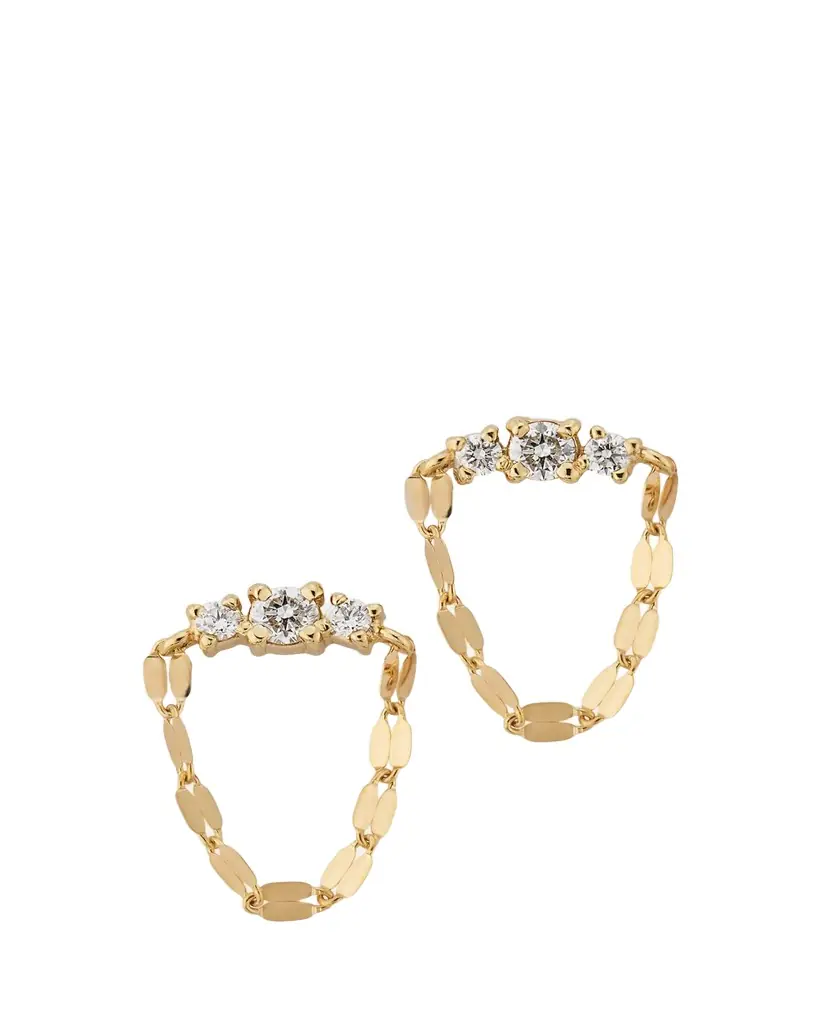 Lana 14K Gold Solo Blake Draping Diamond Stud Earrings